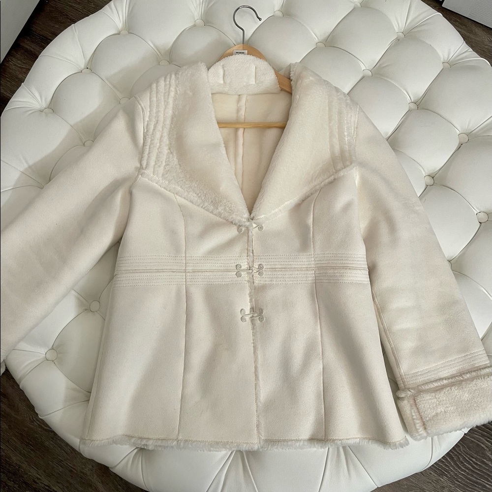 White House Black Market Faux Fur & Suede Coat - S
